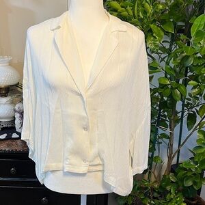 H&M White Draped Blouse